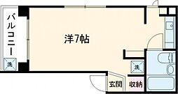 東急目黒線 西小山駅 徒歩11分の賃貸マンション 1階1Kの間取り