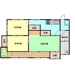行田市佐間貸家 1階3Kの間取り
