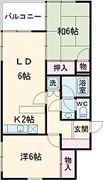 西武池袋線 富士見台駅 徒歩5分の賃貸マンション 1階2LDKの間取り