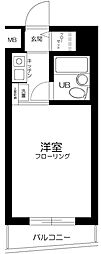 スカイコート下高井戸 ワンルームの間取図画像