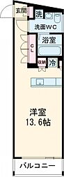 東急東横線 都立大学駅 徒歩9分の賃貸マンション 3階ワンルームの間取り