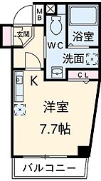 JR山手線 駒込駅 徒歩4分の賃貸マンション 8階ワンルームの間取り