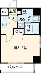 京王線 明大前駅 徒歩5分の賃貸マンション 2階1Kの間取り