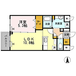 ウェルデンス江古田 1LDKの間取図画像
