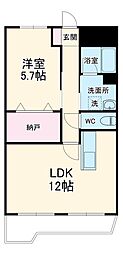 JR東海道本線 西岐阜駅 徒歩20分の賃貸マンション 3階1LDKの間取り