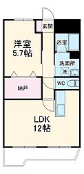 第一辻ビル 3階1LDKの間取り