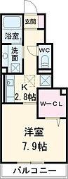 名鉄名古屋本線 牛田駅 徒歩13分の賃貸アパート 1階1Kの間取り