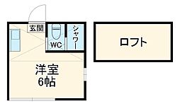 さくら元住吉 ワンルームの間取図画像