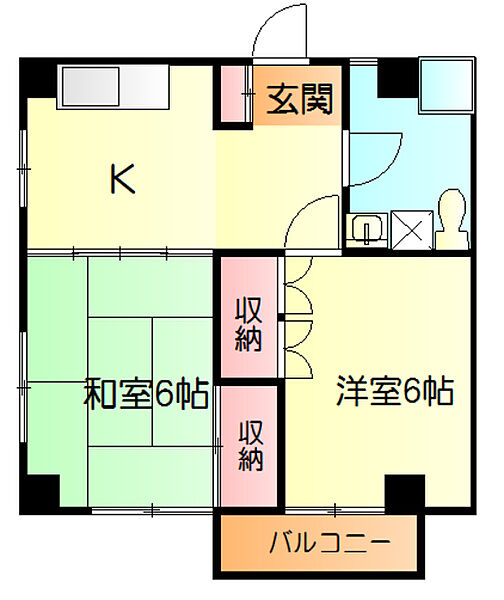 長谷川アパート 2階 | 神奈川県横須賀市吉倉町 賃貸マンション 間取