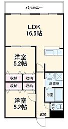 名鉄名古屋本線 新安城駅 徒歩19分の賃貸マンション 2階2LDKの間取り