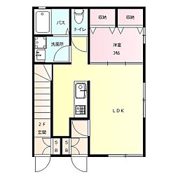 ブリーズ・アエル 1LDKの間取図画像