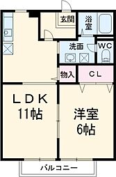 京成松戸線 薬園台駅 徒歩23分の賃貸アパート 1階1LDKの間取り
