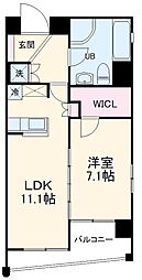 JR東海道本線 尾頭橋駅 徒歩8分の賃貸マンション 3階1LDKの間取り