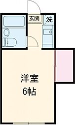 ホワイトコート 2階1Kの間取り