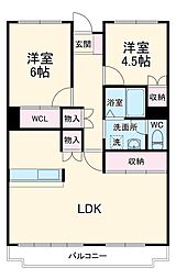 JR高崎線 高崎駅 3.3kmの賃貸マンション 5階2LDKの間取り