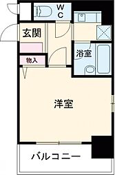 JR中央線 武蔵小金井駅 徒歩7分の賃貸マンション 2階1Kの間取り