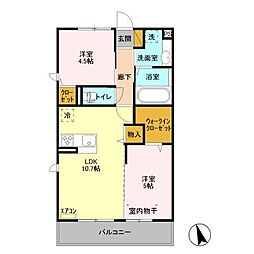 東葉高速鉄道 八千代緑が丘駅 徒歩11分の賃貸アパート 3階1Kの間取り