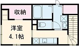 プラン西亀有 2階1Kの間取り