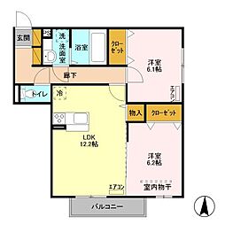 ロマージュさくら 2LDKの間取図画像