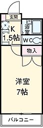 名古屋臨海高速あおなみ線 稲永駅 徒歩13分の賃貸アパート 2階1Kの間取り