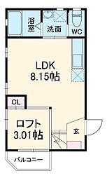 名古屋市営東山線 本陣駅 徒歩3分の賃貸マンション 2階1LDKの間取り