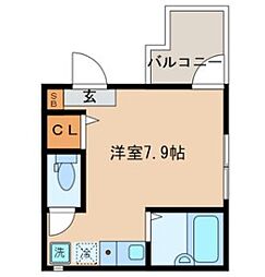 つくばエクスプレス 青井駅 徒歩12分の賃貸アパート 3階ワンルームの間取り