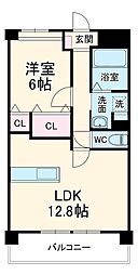 Ｌａ・Ｆｏｎｔｅ野萩 1階1LDKの間取り