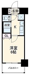 名古屋市営東山線 名古屋駅 徒歩7分の賃貸マンション 12階1Kの間取り
