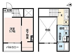 JR中央本線 新守山駅 徒歩8分の賃貸アパート 2階ワンルームの間取り