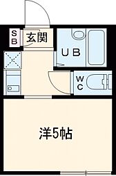 JR常磐線 金町駅 徒歩6分の賃貸アパート 2階1Kの間取り