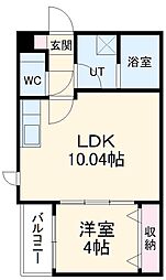 Ｔａｓｔｅ堀田 2階1LDKの間取り