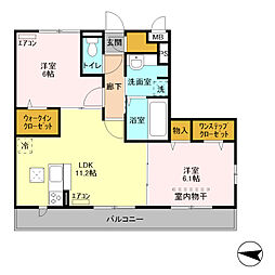 JR京浜東北・根岸線 北浦和駅 徒歩10分の賃貸アパート 1階2LDKの間取り