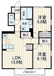 JR京浜東北・根岸線 北浦和駅 バス14分 大泉院通り下車 徒歩9分の賃貸アパート 1階2LDKの間取り
