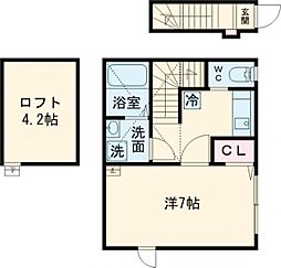 JR常磐線 亀有駅 徒歩12分の賃貸アパート 2階1Kの間取り