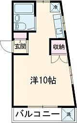 安東ビル 1階ワンルームの間取り
