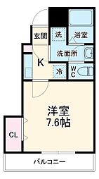 リブリ・新中里 1階1Kの間取り