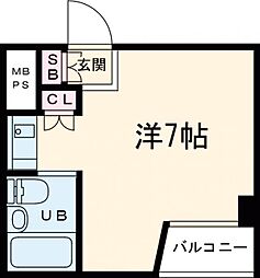 東急東横線 学芸大学駅 徒歩3分の賃貸マンション 1階ワンルームの間取り