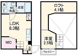 ｉＭｅｚｏＮ 2階1LDKの間取り
