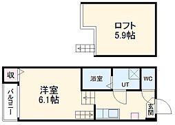 名古屋市営名城線 新瑞橋駅 徒歩10分の賃貸アパート 1階1Kの間取り