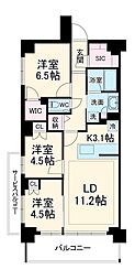 JR京浜東北・根岸線 北浦和駅 徒歩6分の賃貸マンション 3階3LDKの間取り