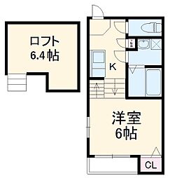 名古屋市営名城線 妙音通駅 徒歩6分の賃貸アパート 2階1Kの間取り