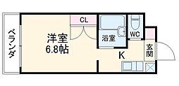 名古屋市営桜通線 瑞穂区役所駅 徒歩6分の賃貸マンション 3階ワンルームの間取り
