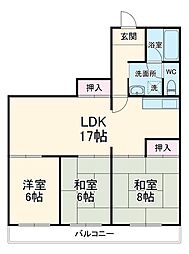 ルネ・ニッセイコーポラス 2階3LDKの間取り