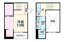 VIVA米野 1階1Kの間取り