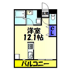 JR総武線 新検見川駅 徒歩4分の賃貸アパート 1階ワンルームの間取り