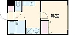 メゾンベルジュール 2階1Kの間取り