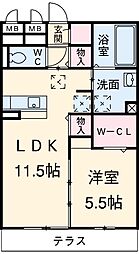 JR中央本線 勝川駅 徒歩11分の賃貸アパート 3階1LDKの間取り