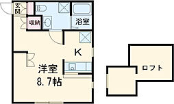 JR両毛線 前橋大島駅 徒歩16分の賃貸アパート 2階1Kの間取り