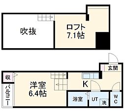 Ｓｔｅｌｌａ星宮 2階1Kの間取り