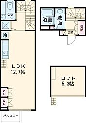 小田急小田原線 千歳船橋駅 徒歩11分の賃貸マンション 2階1LDKの間取り